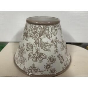 White Barn Candle Co. Taupe Floral Ceramic Candle Shade
